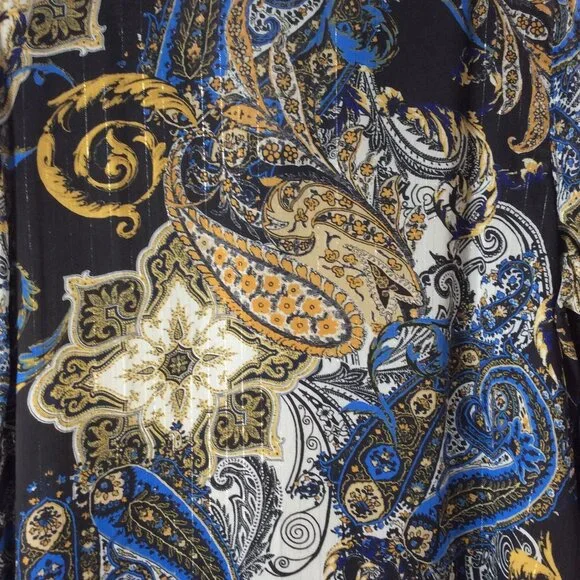 Avenue Blouse Blue Paisley Blouse Size 18/20 - Picture 7 of 8